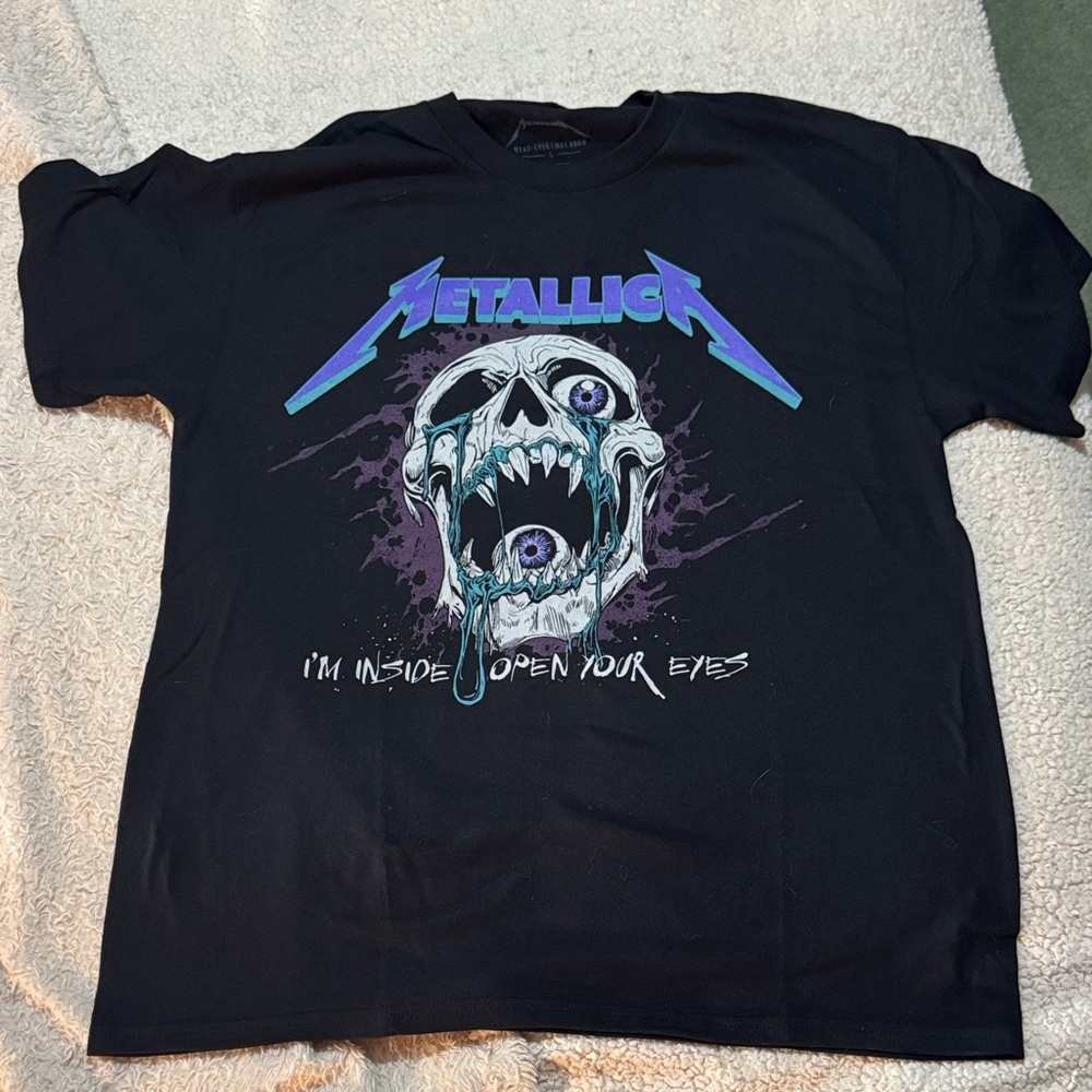 Metallica Black Graphic Band Tee - 'I'm Inside Open Your Eyes'